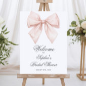 Elegantes White Bow Brautparty Begrüßungszeichen Poster