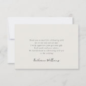 Elegantes White Bow Brautparty Danke Karte (Rückseite)