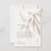 Elegantes White Bow Brautparty Dankeskarte (Vorderseite)