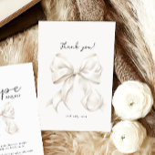 Elegantes White Bow Brautparty Dankeskarte