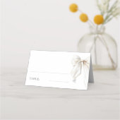 Elegantes White Bow-Brautparty Platzkarte (Vorderseite)