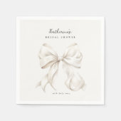 Elegantes White Bow Brautparty Serviette (Vorderseite)