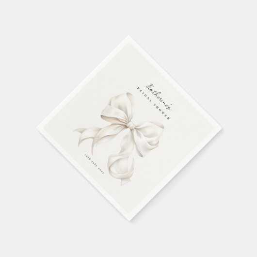 Elegantes White Bow Brautparty Serviette (Ecke)