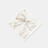 Elegantes White Bow Brautparty Serviette (Ecke)