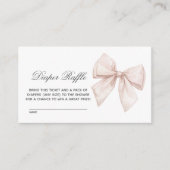 Elegantes White Bow Diaper Raffle Begleitkarte (Vorderseite)