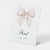 Elegantes White Bow Duwer Food-Zeichen Sockelschild (Vorderseite)