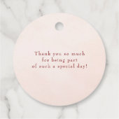 Elegantes White Bow Prosecco Brautparty Vielen Dan Geschenkanhänger (Rückseite)