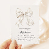Elegantes White Bows and Pearls Brautparty Einladung