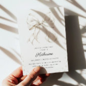 Elegantes White Bows and Pearls Brautparty Einladung