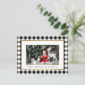 Elegantes White Buffalo Kariertes Foto Postkarte (Stehend Vorderseite)