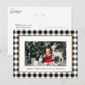 Elegantes White Buffalo Kariertes Foto Postkarte (Vorne/Hinten)