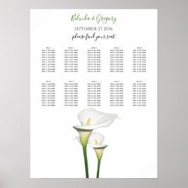 Elegantes White Calla Lilies Hochzeitsdiagramm Poster