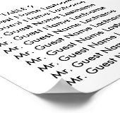 Elegantes White Calla Lily Wedding Seating Chart Poster (Ecke)