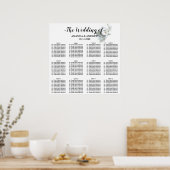 Elegantes White Calla Lily Wedding Seating Chart Poster (Küche)