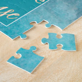 Elegantes White Calligraphy Family Name Beach Hous Puzzle (Seite)