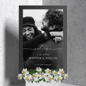 Elegantes White Calligraphy Wedding Welcome Foto Acrylschild