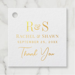 Elegantes White Chic Modernes Monogram Wedding Gol Geschenkanhänger