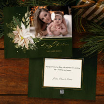 Elegantes White Christmas Blume Kalligraphie Foto