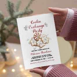 Elegantes White Christmas Cookie Exchange-Party Einladung