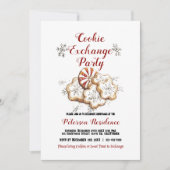 Elegantes White Christmas Cookie Exchange-Party Einladung (Vorderseite)