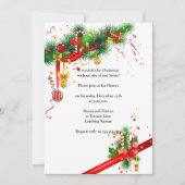 Elegantes White Christmas Design Party Einladung (Vorderseite)