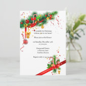 Elegantes White Christmas Design Party Einladung (Stehend Vorderseite)