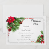 Elegantes White Christmas Party Einladung (Vorne/Hinten)