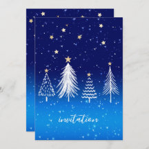 Elegantes White Christmas Tree Gold Stars Abendess