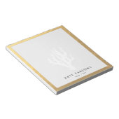 Elegantes White Coral Gold Notepad Notizblock (angewinkelt)