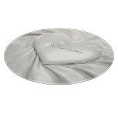 Elegantes White Cream Heart Cutting Board Schneidebrett (Ecke)