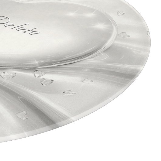 Elegantes White Cream Heart Cutting Board Schneidebrett (Ecke)