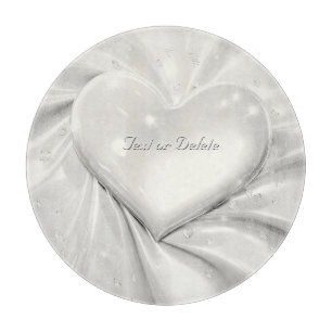 Elegantes White Cream Heart Cutting Board Schneidebrett