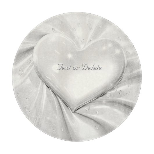 Elegantes White Cream Heart Cutting Board Schneidebrett (Vorderseite)