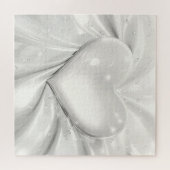 Elegantes White Cream Heart Jigsaw Puzzle (Horizontal)