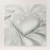 Elegantes White Cream Heart Jigsaw Puzzle (Vertikal)