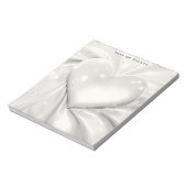 Elegantes White Cream Heart Notepad Notizblock (Rotiert)