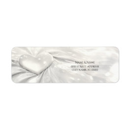Elegantes White Cream Heart Return Label