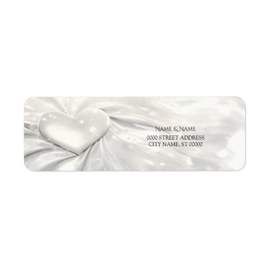 Elegantes White Cream Heart Return Label (Vorne)