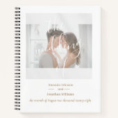 Elegantes White Custom Foto Wedding Guest Book Notizblock (Vorderseite)
