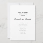 Elegantes White Daisy Hochzeit Probe Dinner Einladung (Rückseite)