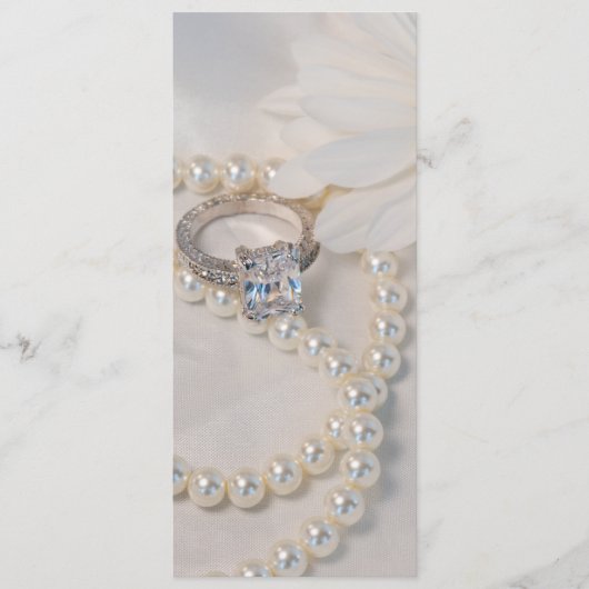 Elegantes White Daisy Hochzeitsprogramm Programm (Vorderseite)