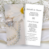 Elegantes White Daisy Wedding Programm