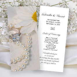 Elegantes White Daisy Wedding Programm