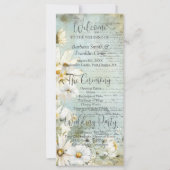 Elegantes White Daisy Wedding Programm (Vorderseite)