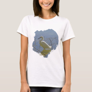 Elegantes White Egret Foto Große Wildvögel T-Shirt