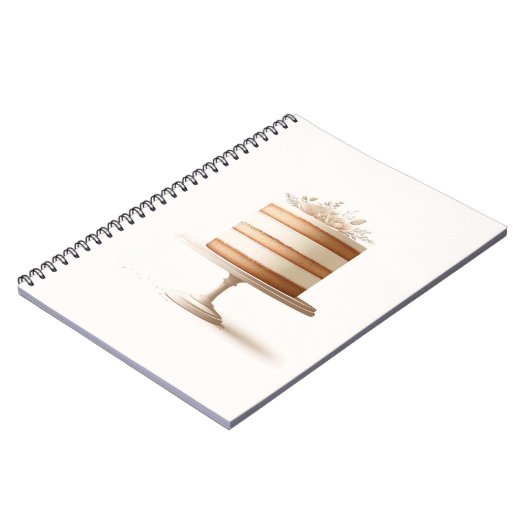 Elegantes White Floral Cake Wedding Gästebuch Notizblock (Linke Seite)