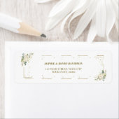Elegantes White Floral Gold Rücksendelabel (Insitu)