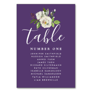 Elegantes White Floral Wedding Guest Seating Chart Tischnummer