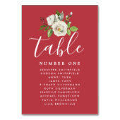 Elegantes White Floral Wedding Guest Seating Chart Tischnummer (Vorderseite)