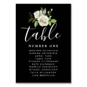 Elegantes White Floral Wedding Guest Seating Chart Tischnummer (Rückseite)